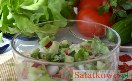 Saata zielona z rzodkiewk i pomidorem